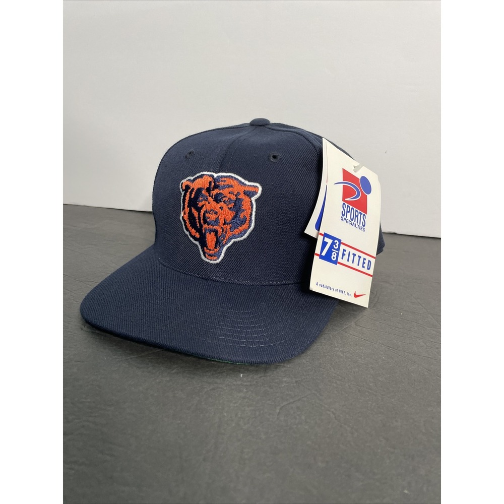 NWT Vintage Chicago Bears NFL Sports Specialties Dark Navy Wool Hat Size 7 3/8